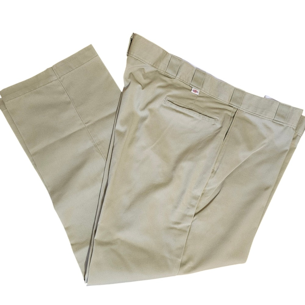 Vintage Dickies 874 Made in USA Khaki Tan Work Pants Mens 50x30 Straight Leg‎